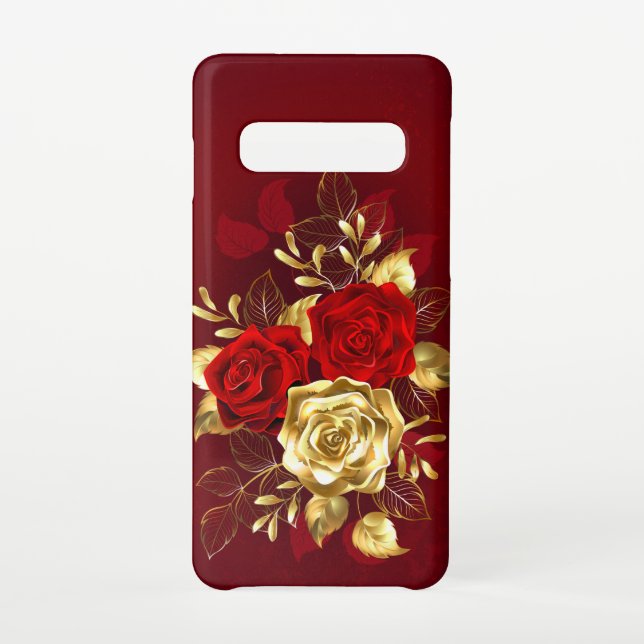 Funda Para Samsung Galaxy Tres Rosas Joyas (Reverso)