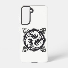 Funda Para Samsung Galaxy S21 Triskelion Celtic Knot Mandala diseño negro