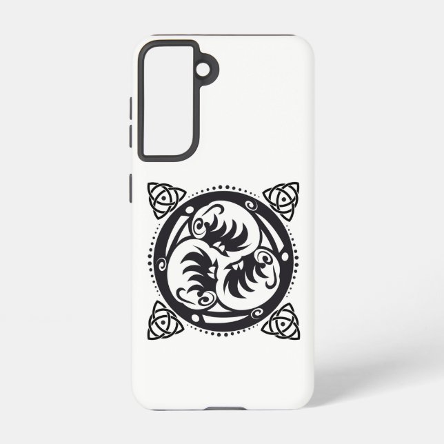 Funda Para Samsung Galaxy Triskelion Celtic Knot Mandala diseño negro (Reverso )