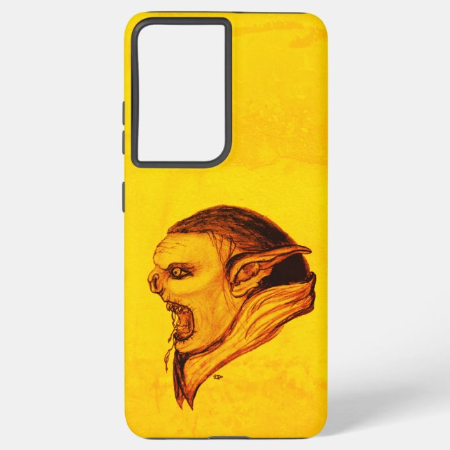 Funda Para Samsung Galaxy Troll in Black and Yellow Design (Reverso )