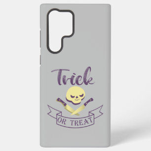 Funda Para Samsung Galaxy S22 Ultra Truco o trato cinta de Halloween de cráneo y hueso
