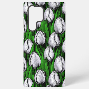 Funda Para Samsung Galaxy S22 Ultra Tulipanes blancos con hojas verdes