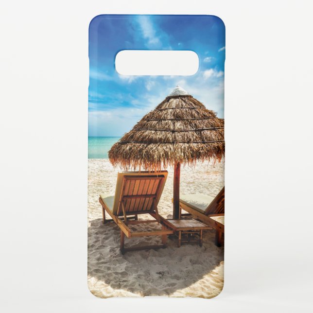Funda Para Samsung Galaxy Tumbonas en la playa (Reverso)