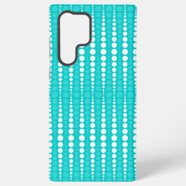 Funda Para Samsung Galaxy S22 Ultra Turquoise and White Polka Dots Phone Case