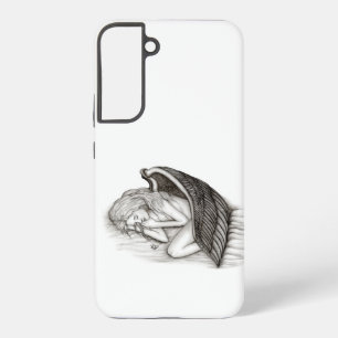 Funda Para Samsung Galaxy S22+ Un ángel dormido, diseño blanco y negro