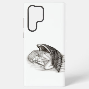 Funda Para Samsung Galaxy S22 Ultra Un ángel dormido, diseño blanco y negro