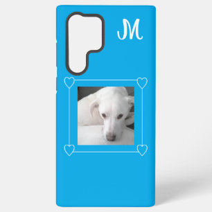 Funda Para Samsung Galaxy S22 Ultra Un solo perro fotográfico azul inicial