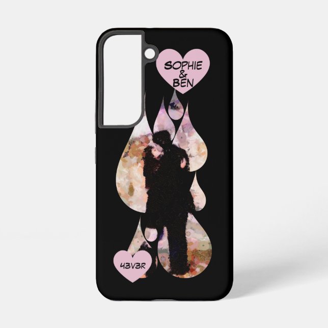Funda Para Samsung Galaxy Under Umbrella: Romantic Couple Kissing in Rain (Reverso )