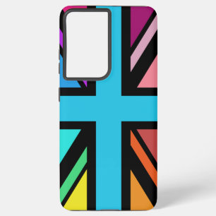 Funda Para Samsung Galaxy S21 Ultra Unión Jack/Bandera Multicolorizado+Diseño Negro