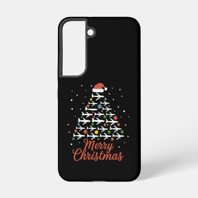 Funda Para Samsung Galaxy Vacaciones de Árbol de Avión de Navidad (Reverso )