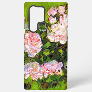 Funda Para Samsung Galaxy S22 Ultra Van Gogh Naturaleza Muerta con Rosas Rosadas