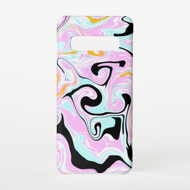 Funda Para Samsung Galaxy Velas de algodón de arte fluido rosa, Verde azulad (Reverso)