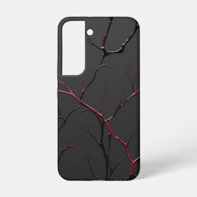 Funda Para Samsung Galaxy Venas Negras y Rojas (Reverso )
