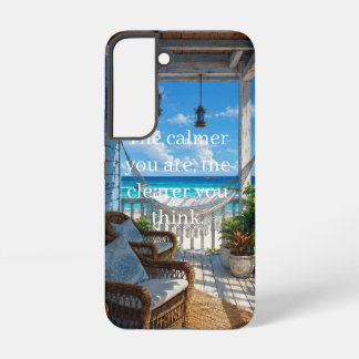 Funda Para Samsung Galaxy S22 Veranda costera con hamaca y mar turquesa
