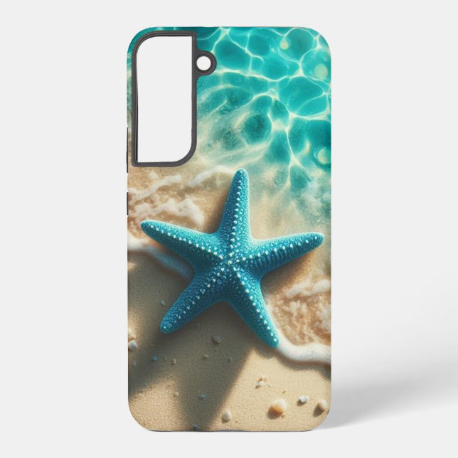 Funda Para Samsung Galaxy Verde azulado Aqua Blue Tropical Ocean Beach Starf (Reverso )