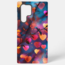 Funda Para Samsung Galaxy S22 Ultra Vibrantes luces de bokeh en forma de corazón - Tel
