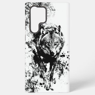 Funda Para Samsung Galaxy S22 Ultra Vida silvestre Lobos Cabeza de lobo Arte animal 