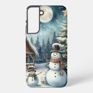 Funda Para Samsung Galaxy S22+ Vintage/Rustic/Snowman/Navidades