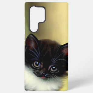 Funda Para Samsung Galaxy S22 Ultra Vintage Tuxedo Kitten Ilustracion