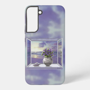 Funda Para Samsung Galaxy S22+ violetas en un frasco de luna