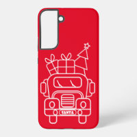 Vista frontal del camión de Navidades de esquema