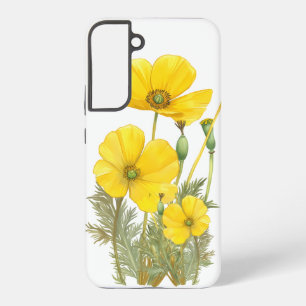 Funda Para Samsung Galaxy S22+ Watercolor California Poppy Yellow Flower