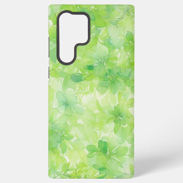 Funda Para Samsung Galaxy Watercolor Greenery and Flowers Phone Case (Reverso )