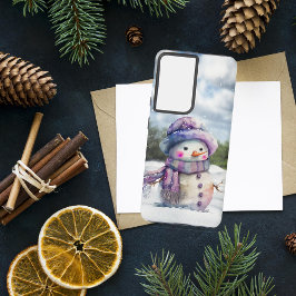 Funda Para Samsung Galaxy S21 Ultra Watercolor Snowman