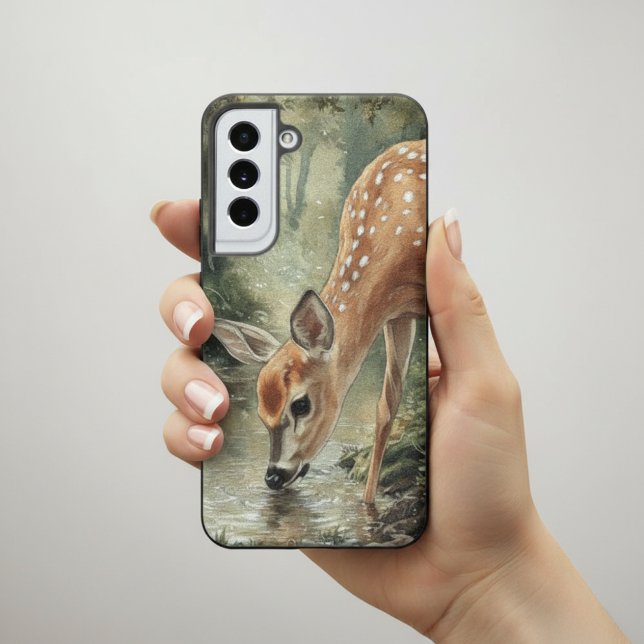 Funda Para Samsung Galaxy Watercolor Woodland Deer Nature (Subido por el creador)