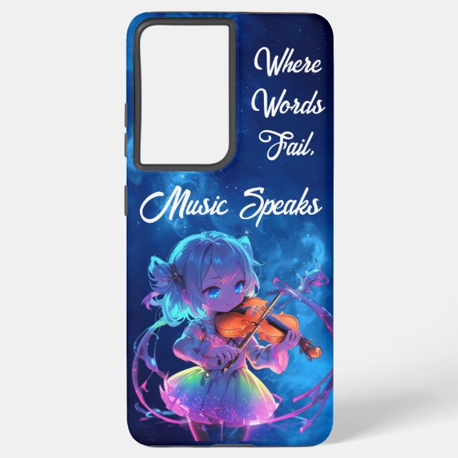 Funda Para Samsung Galaxy Where Words Fail, Music Speaks (Reverso )