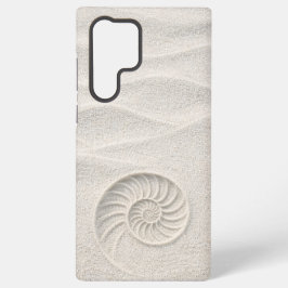 Funda Para Samsung Galaxy S22 Ultra White Shimmer Sand Nautilus Shell Coastal