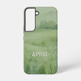 Funda Para Samsung Galaxy S22 Wildflower field in green watercolor