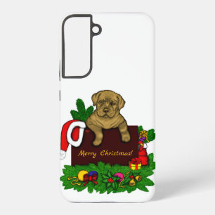 Funda Para Samsung Galaxy S22+ XMas Puppy