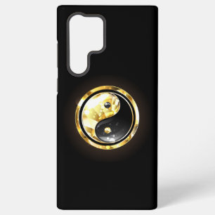 Funda Para Samsung Galaxy S22 Ultra Yin Yang dorado en negro