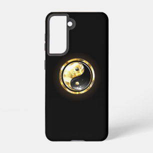 Funda Para Samsung Galaxy S21 Yin Yang dorado en negro