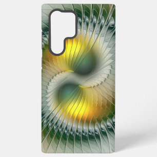 Funda Para Samsung Galaxy S22 Ultra Yin Yang Verde Amarillo Fractal Abstracto Colorido