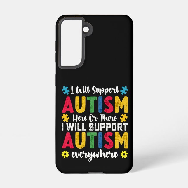 Funda Para Samsung Galaxy Yo Apoyaré El Autismo Aquí O Aquí Autista (Reverso )