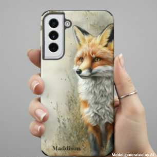 Funda Para Samsung Galaxy S22+ Zorro del bosque al agua Naturaleza Nombre