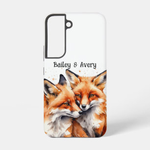 Funda Para Samsung Galaxy S22 Zorros de pareja adorables y acurrucados personali