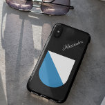 Funda Para Samsung Galaxy S21 Zürich, Escudo de Armas de Suiza | Purpurina negro<br><div class="desc">Zürich, Escudo de armas de Suiza sobre fondo de purpurina negro fino | Nombre manuscrito. Funda Samsung Galaxy S22. Trae la belleza de Zúrich, Suiza a tu teléfono con este impresionante estuche de teléfono con temática de escudo de armas. Con el escudo de armas oficial de Zúrich, añadiendo un toque...</div>