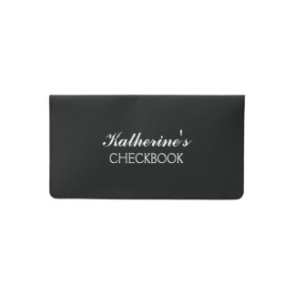 Funda Para Talonario De Cheques Amor a la mariposa | Color negro sólido personal