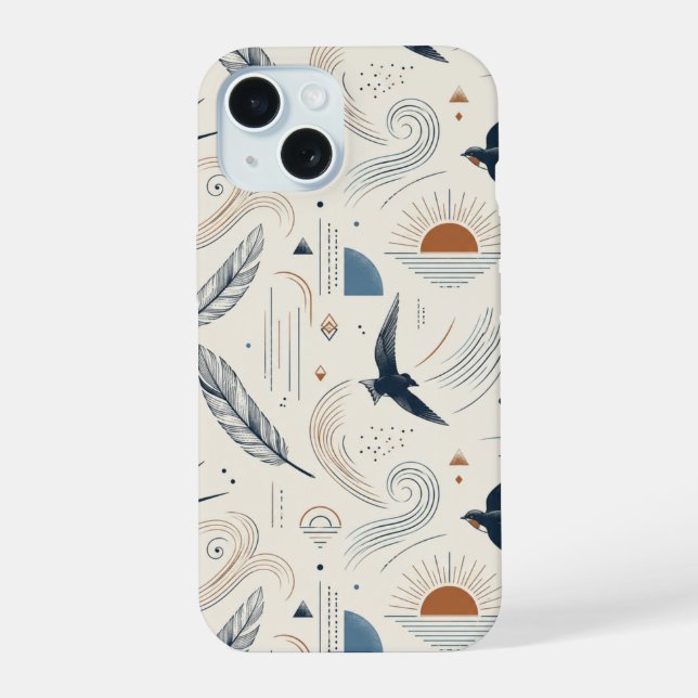 Funda para teléfono Boho Swallow & Sun (Reverso )