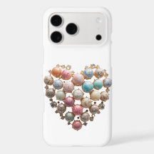 Funda para Teléfono de Corazón Floral de Cristal —