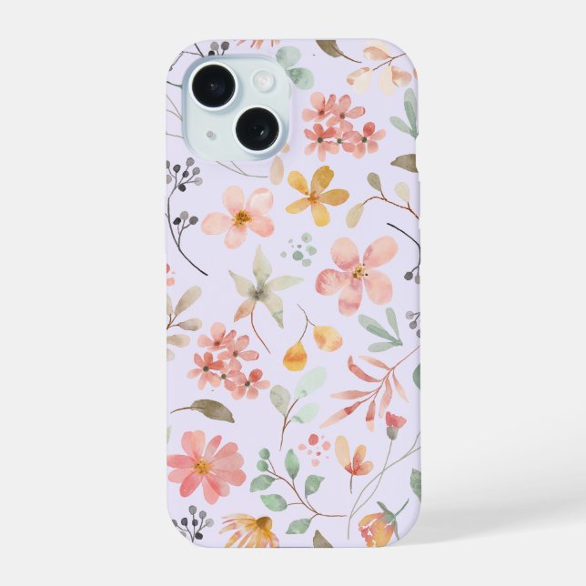 Funda para teléfono de flores acuarela lavanda (Reverso )