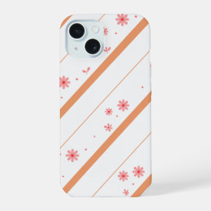 Funda para teléfono de franja diagonal floral rosa