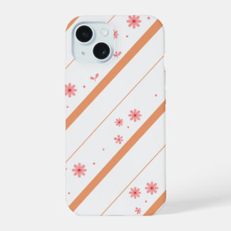Funda para teléfono de franja diagonal floral rosa