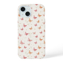 Funda para teléfono de mariposas acuarela rosadas
