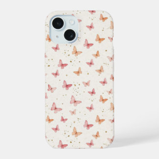 Funda para teléfono de mariposas acuarela rosadas