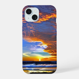Funda para teléfono de puesta de sol en el océano