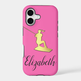 Funda para teléfono de wakeboarder dorada personal